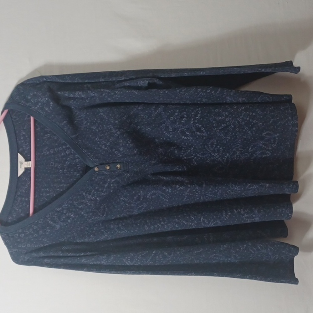 Terra & Sky Women's Heathered Blue Thermal Sweater 2X